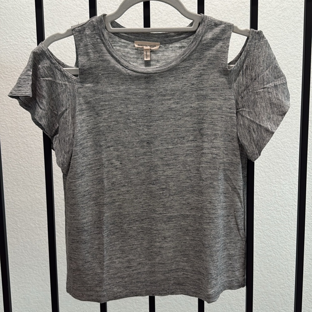 Rebecca Taylor Linen Flutter Sleeve Top